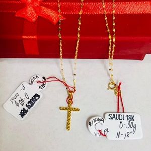 SAUDI GOLD 18k. Real gold. Cute necklace. Cross.